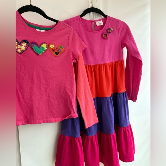 Hanna Andersson Lot of 2 Girl's Dress and top Sz 10 (140)-100% Cotton Boho - Picture 1 of 6
